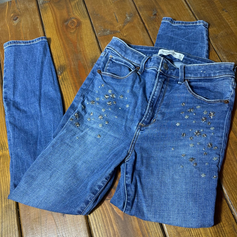 A&F Embellished Jeans